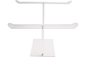 Enwye Hårbandshållare i akryl med 2 lager, håraccessoarorganisatör, hårbandshållare för örhängen, ringar och armband, display