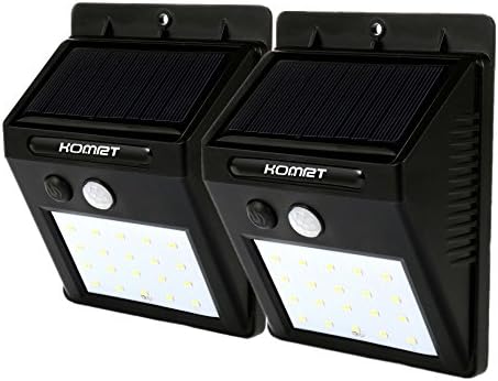 Solar Motion Sensor Security Lights,KOMRT 20 LED Motion Sensor Security Lights Weatherproof Solar Powered Lights for Fence, Patio, Deck, Yard, Garden, Home, Driveway, Stairs, Outside, Wall(2 pack)
