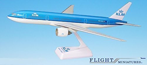 KLM (03-Cur) 777-200 Airplane Miniature Model Plastic Snap-Fit 1:200 Part# ABO-77720H-028 by Flight Miniatures