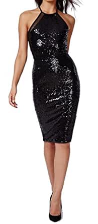 black sequin dress knee length