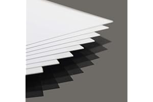 EVEMODEL ABS0930, 8 fogli di polistirene bianco da 0,5 mm di spessore, 200 mm x 250 mm, in ABS, per modellini ferroviari (0,5 mm)