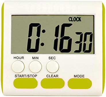 Languan 24 Hour Clock Stopwatch Timer Magnetic Large LCD Display Big Digits Multi-Function Electronic Timer (Green)