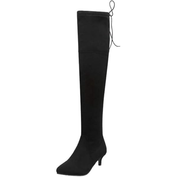 CUTEHEELS Women's Over-The-Knee Boots With Chunky Heel - Casual Rounded Toe Boots 7 thumbnail image