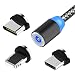 Produktbild JIANG Ladekabel, kreisförmige rotierende magnetische Woven-Datenkabel, Android-Magnet-Ladekabel, eine für DREI Ladekabel, sicher und langlebig mit LED-Anzeige
