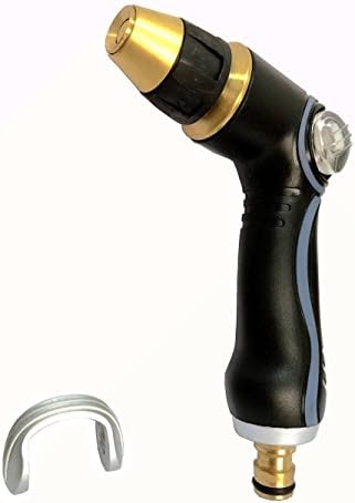 Vaxuia Multi Spray Watering Gun,Garden Hose Nozzle,High Pressure,Heavy Duty Metal,Multi Spray Settings Spray Nozzle-Perfect for Car Wash,Cleaning,Watering Lawn,Garden,Plants Washing Dogs &amp; Pets etc (Black)