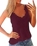 ❤️Leichte, schöne und charmante, Einfache trendige Design-richtige für coole Sommer-Vibe. Kragenform: V-kragen. Dies Tops mit Spitze verleiht dem Klassiker eine ordentliche Portion Sex-Appeal und wird somit zum perfekten Outfit für den entspannten Stadtbummel mit der besten Freundin oder dem ersten Date im angesagten Cafe.
