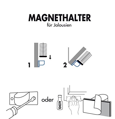 VENTANARA® Magnethalter für Jalousie Unterschiene (10 Stück) / Montage ohne Bohren - 4