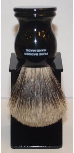 Genuine 100% Pure Badger Shaving Brush With Black Stand T1S