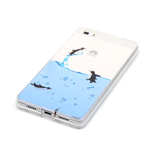 HUAWEI P8 Lite Silicone Gel Funda Silicona Carcasa  Con HD Pantalla Protectora  Suave TPU Protectora Cubiertas Alta Calidad Cubierta De La Caja De Silicona Galvanoplastia Patr  n Caso Delgado Parachoques para HUAWEI P8 Lite with Beautiful Colourful Pattern Design-Ping  ino del vuelo