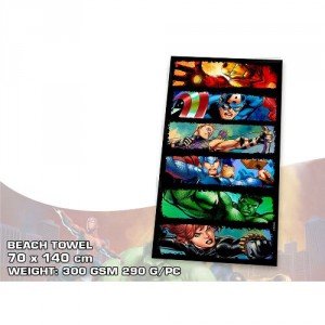 Marvel Avengers - Toalla de baño y playa, diseño Comic Strip, 140 x 70 cm (Hasbro MV15075)