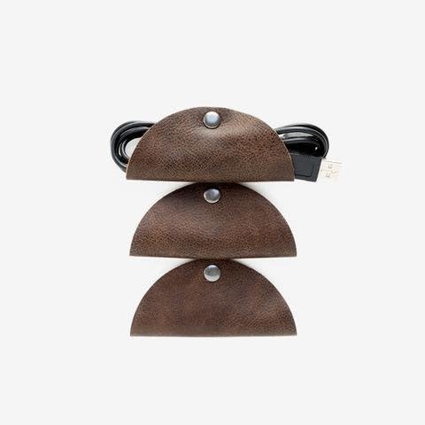 This Is Ground Genuine Leather Cord Taco 3-Pack Grande: Cord Organizer for Tech Accessories – 100% Real Italian Leather – Cord Management System For Professionals, Students and Travelers