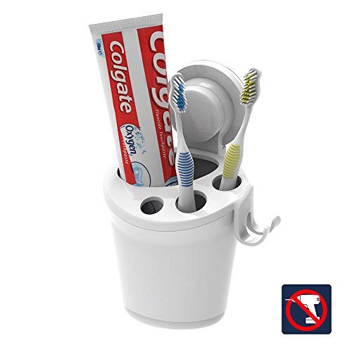 Portacepillos De Dientes Pared Con Ventosa, Soporte Para Cepillos De Dientes Ventosa, Titular De Cepillo De Dientes Soporte De Pasta De Dientes, Titular De Pasta De Dientes Con Soporte De Afeitar