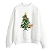 Produktbild Marlene (R) Damen Weihnachten Tops-Damen Druck Lange Ärmel Blouse Pullover (-35%) M~2XL Weiß