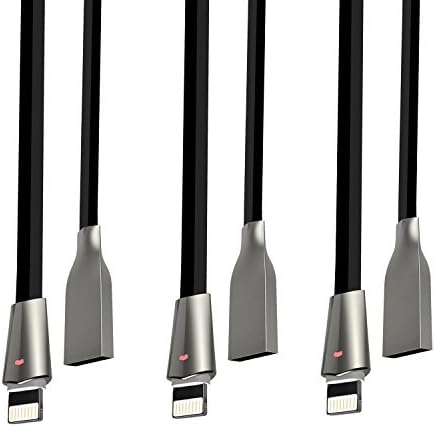 iPhone Charger 1M Lightning Cable, NexReach 3 Pack Zinc Alloyed Lightning to USB Charging Charger Cable Lead Cord for iPhone X 8 plus 7 Plus 6s Plus 6 Plus 5 5S 5C SE, iPad Mini 2 3 4 Air iPod iOS11
