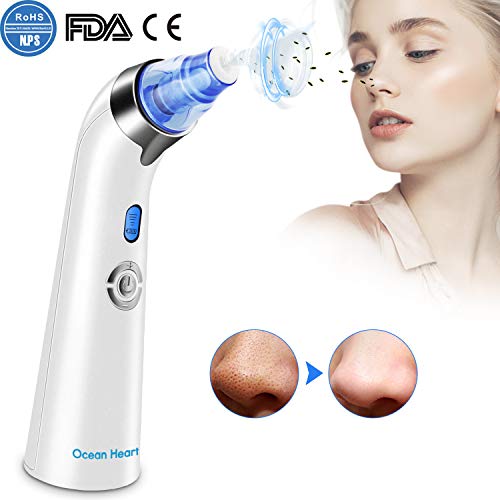 Limpiador de Poros - Ocean Heart Extractor Puntos Negros Eléctrico succionador de puntos negros, Aspirador de Puntos Negros con Pantalla LED Para Tratamiento Facial(hombres y mujeres)
