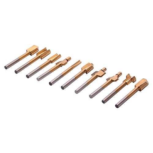 XCSOURCE® 10 Stück HSS Routing Fräser Titan überzogen Passend Dremel Gravieren Gravur Holzverarbeitung Set BI449 - 3
