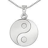 Silberschmuckset für Damen oder Jugendliche: bestehend aus einem YinYang-Anhänger Ø ca. 16 mm, mit Anhängerschlaufe gesamt ca. 23 mm lang