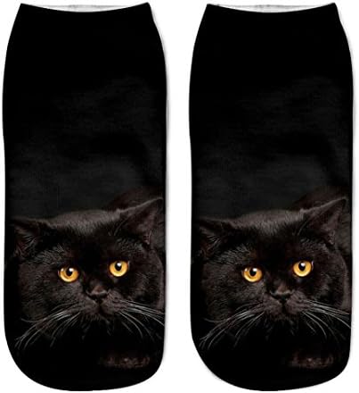 LILICAT 3D Cat Printed Anklet Socks Cute Casual Socks Popular Funny Unisex Short Socks Cartoon Socks For Girls Boys Mens Women (F)