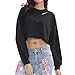 Produktbild Ausgeschnitten Kurzer Kapuzenpullis Damen,Elecenty Pullover Frauen Reizvolle Herbst Langarmshirt Sweatshirts Lose Pullis Bluse Hoody Sportshirt Jumper