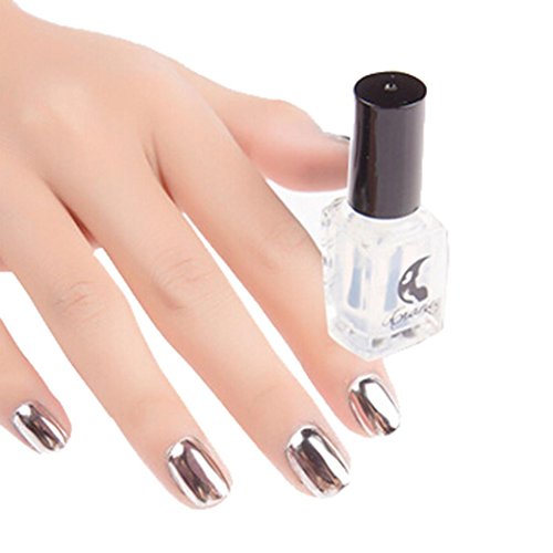 Yogogo Spiegel Nagellack Überzug Silver Paste Metal Farbe Spiegel Silver Base Coat