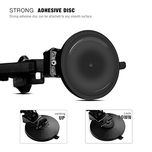 GVDV Universal stabiler Aluminiumtablettständer, 360 Grad einstellbarer Ständer / Halter mit Saugnäpfen für Tabletten von 4-12 Zoll - 9