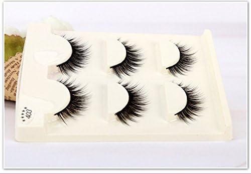 Sexyqueenhair 3 Pairs per set Black False Eyelash Soft Long Makeup Eye Lash Extension