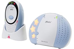 Alecto DBX 85 ECO Digital Audio Eco DECT Babyphone (100% Interference-Free, intercom, White)