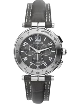 Michel Herbelin Herren-Armbanduhr Newport Chronograph leder grau 36657/22GR