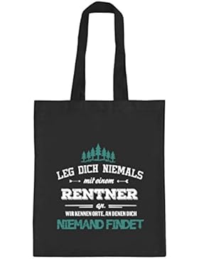 Geschenkidee Rente Ruhestand natur Jutebeutel Stoffbeutel mit Rentner - wir kennen Orte Motiv