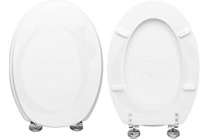 HYDRO HOME Copriwater Ideal Standard Ellisse Compatibile, Tavoletta Wc In Legno Rivestito In Poliestere Con Cerniere Regolabili ,Asse Wc Colore Bianco Made In Italy