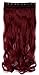 S-noilite® UK Women 24 Inches (60cm) Maroon mix Dark Red One Piece Long Curly Wavy 3/4 Full Head Clip In Hair Extensions Extension