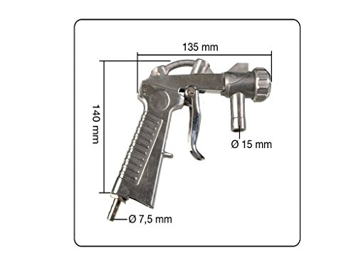 Sandstrahlpistole mit 4 Aufsätzen für Strahlkabinen SBC-90 / 220 / 350 / P1 - 2