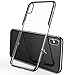 Price comparison product image Compatible with Apple iPhone X/XS (2018) 5.8" Inch Display Smartphone,Metal Electroplate Plating Smart Clear View Transparent Back Anti-Scratch Heavy Duty Protection ShockproofCover-Black+Clear
