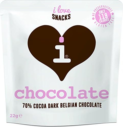 I Love Snacks 70% Cocoa Dark Belgian Chocolate (10 packs x 22g)