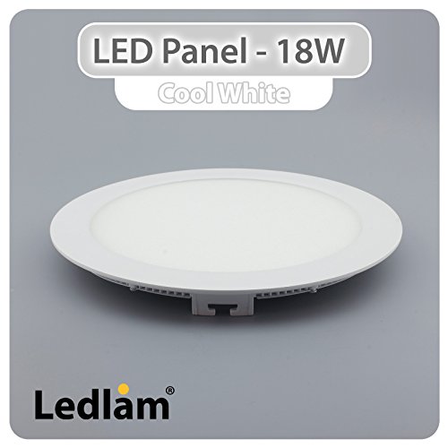 Preisvergleich Produktbild LED Einbaustrahler Panel weiss rund Ø 22cm 18 Watt kaltweiß