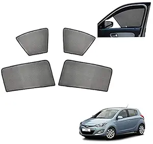 Auto Addict Car Half Magnetic Sunshade Curtain (Side Windows,4 Pcs) for Hyundai i20 Old (2008-2013)