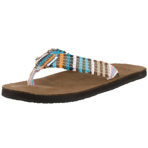 Sanuk Women's Fraidy Cat Multicolored Flip Flops SWS2140 5 UK, 7 US