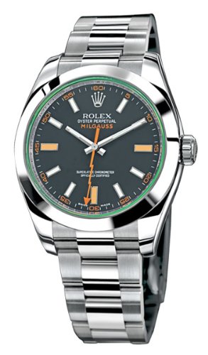 ROLEX MILGAUSS 116400V UNISEX STEEL BRACELET AUTOMATIC WATCH