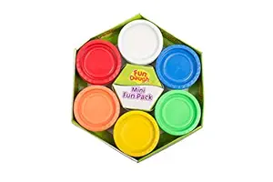 Fundough Funskool Fundough - Mini Fun Pack , Shaping and Sculpting , 3years + , 6 Pieces Multicolour