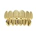 Produktbild LANDFOX 14g 24k Reales Vergoldetes Vergolden Food-grade Fixierwachs 6 Tooth Vergoldete Hip Hop Zahnkappe mit Diamond Dental Schmuck geeignet für normale Erwachsene