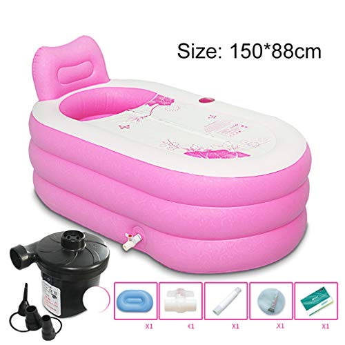 Preisvergleich Produktbild Aufblasbare Badewanne - Dicke Erwachsenenwanne Faltbare Badewanne Einzelbadewanne Badewanne (Color : Pink)