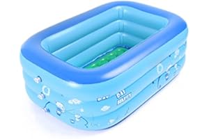JYCRA Nadmuchiwany składany basen do kąpieli, grubszy trwały basen dla niemowląt przenośny podróżny prysznic umywalka dla niemowląt i dzieci (niebieski)