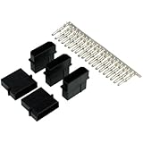 Phobya PSU Connecteur Alimentation Molex 4 Broches Femelle y Compris 4 Broches - 5 pièces - Noir Câbles Connecteur