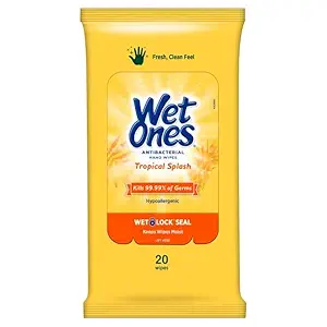 Wet Ones Citrus Antibacterial Hand Wipes, 20 Count