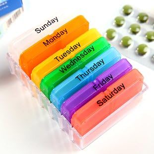 Saturned(TM) Creative Lovely Practical Mini Portable 7 Day Tablet Pill Box Holder Weekly Medicine Storage Organizer Container Case