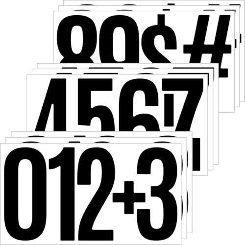 Adesivi numerici per cassetta postale da 15,2 cm, 9 fogli di numeri grandi, 45 adesivi impermeabili in vinile per cassette postali, auto, finestre, porte (nero)