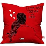 Indigifts Valentines Cushion Cover 12X12 With Filler Coffee