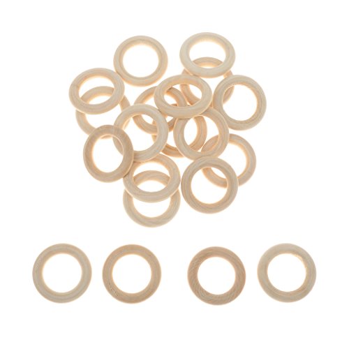 Gazechimp 20x Holzringe Holzring natur 3.5cm - 9