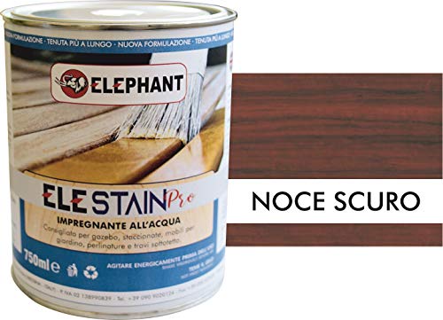 0,750 lt | Impregnante per legno all'acqua - ELE STAIN PRO (Noce scuro)