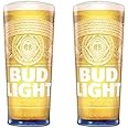 AB INBEV Official 2 x Budweiser Bud Light Half Pint Beer Glass